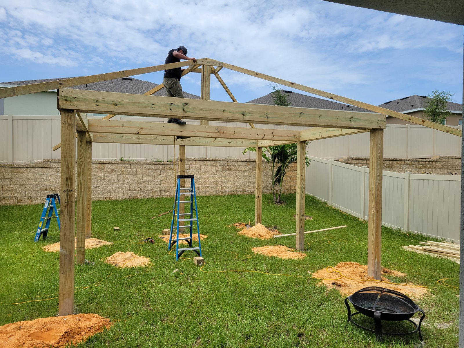 Outdoor roof structure